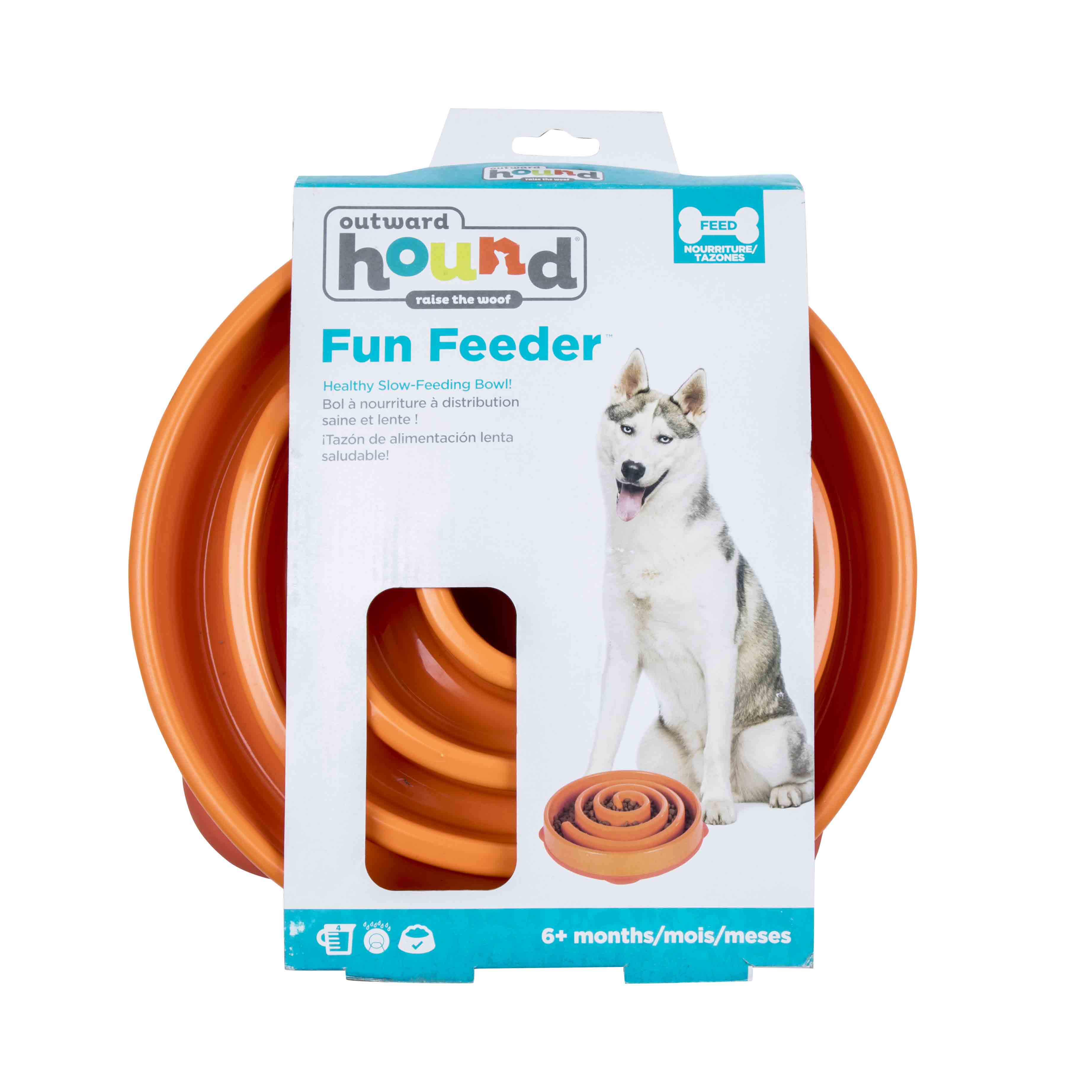 Outward Hound Fun Feeder Slo Bowl Mini Orange