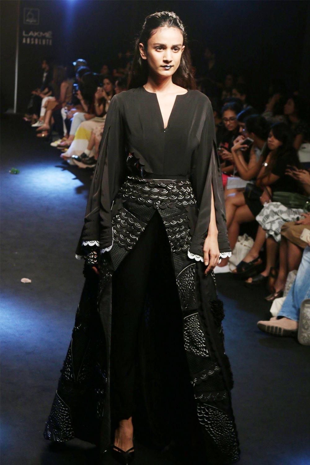 Black Jumpsuit With Cape Sleeves Aztec Stone And Reclamations