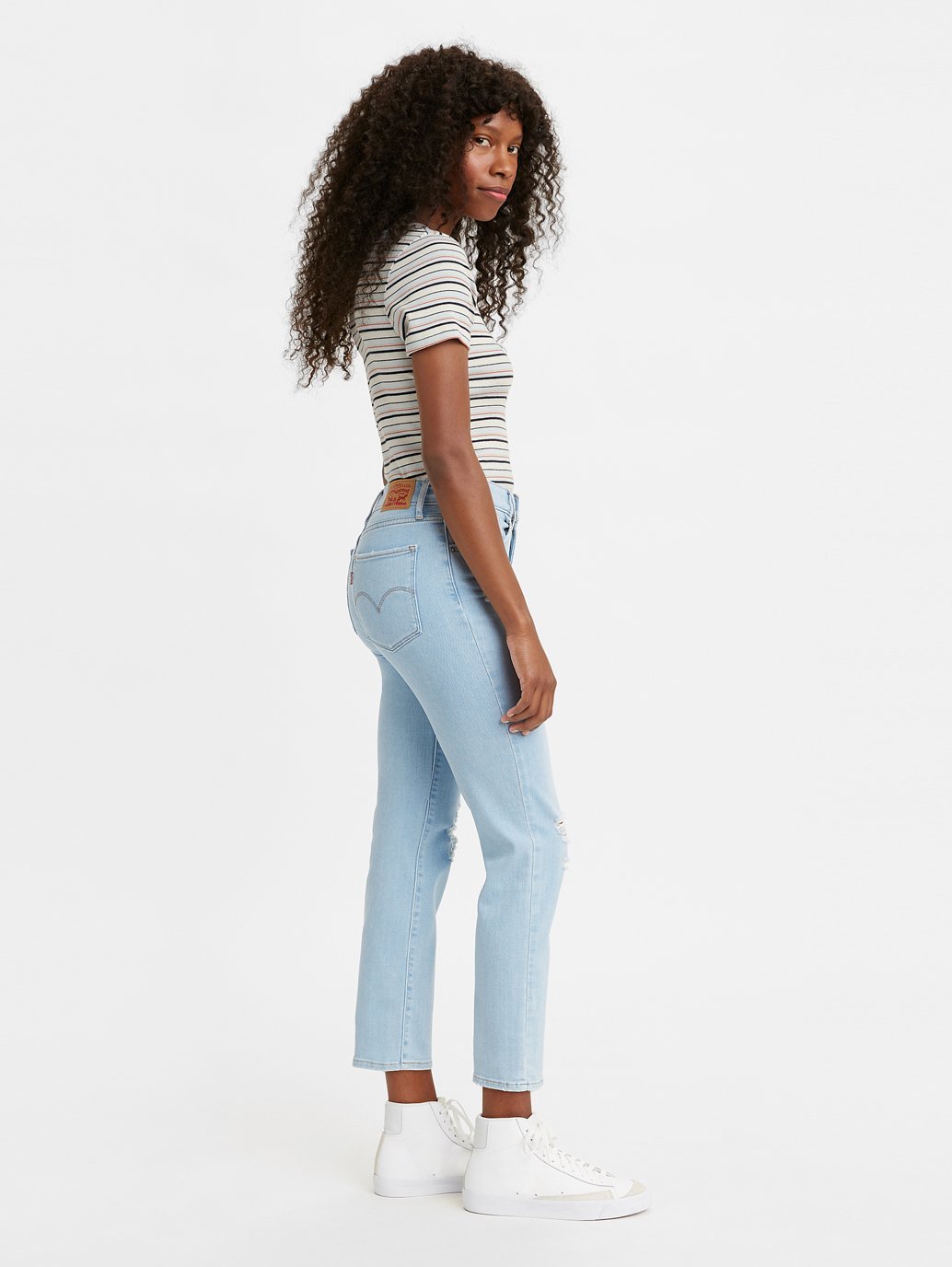 levi's 724 high rise straight crop