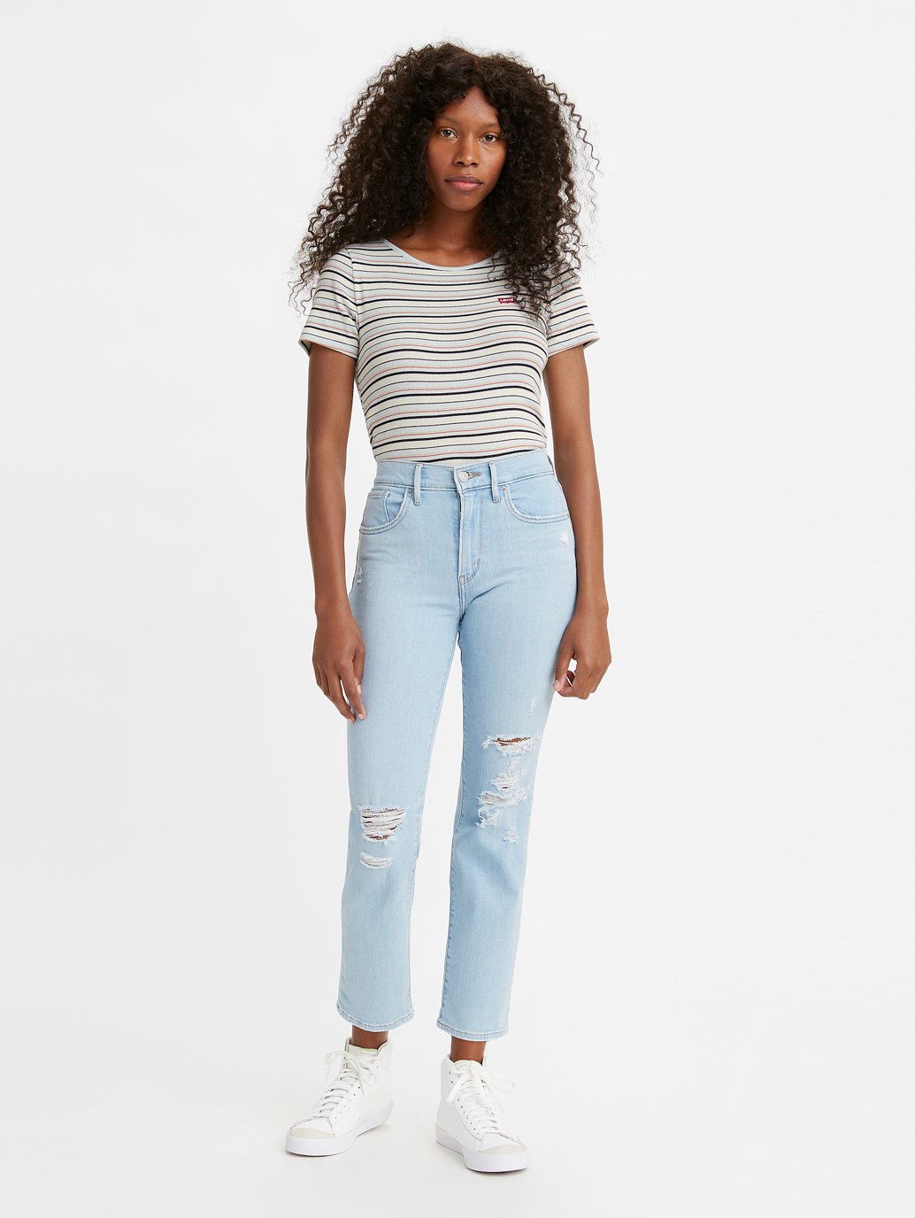 levi's 724 high rise straight crop